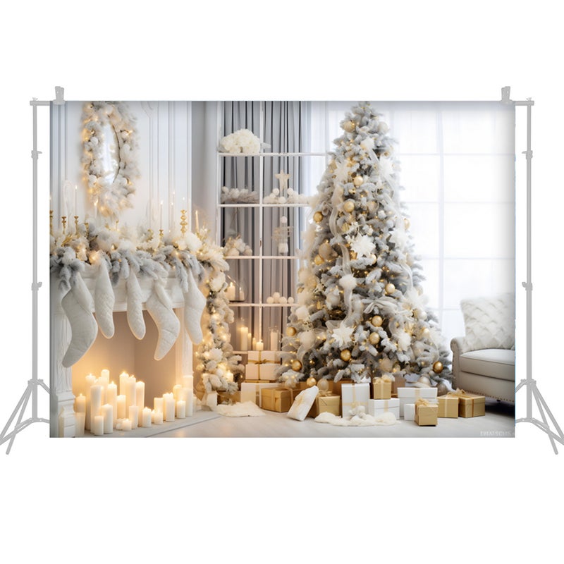 2.1 * 1.5m/ 7 * 5ft Christmas Backdrop Photography Background Portrait Photography Backdrops Photo Studio Props for Christmas Decoration Baby Children Portrait Photos Party - Image 1