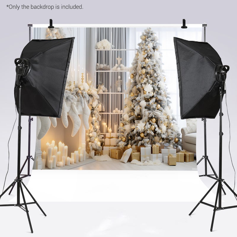 2.1 * 1.5m/ 7 * 5ft Christmas Backdrop Photography Background Portrait Photography Backdrops Photo Studio Props for Christmas Decoration Baby Children Portrait Photos Party - Image 5