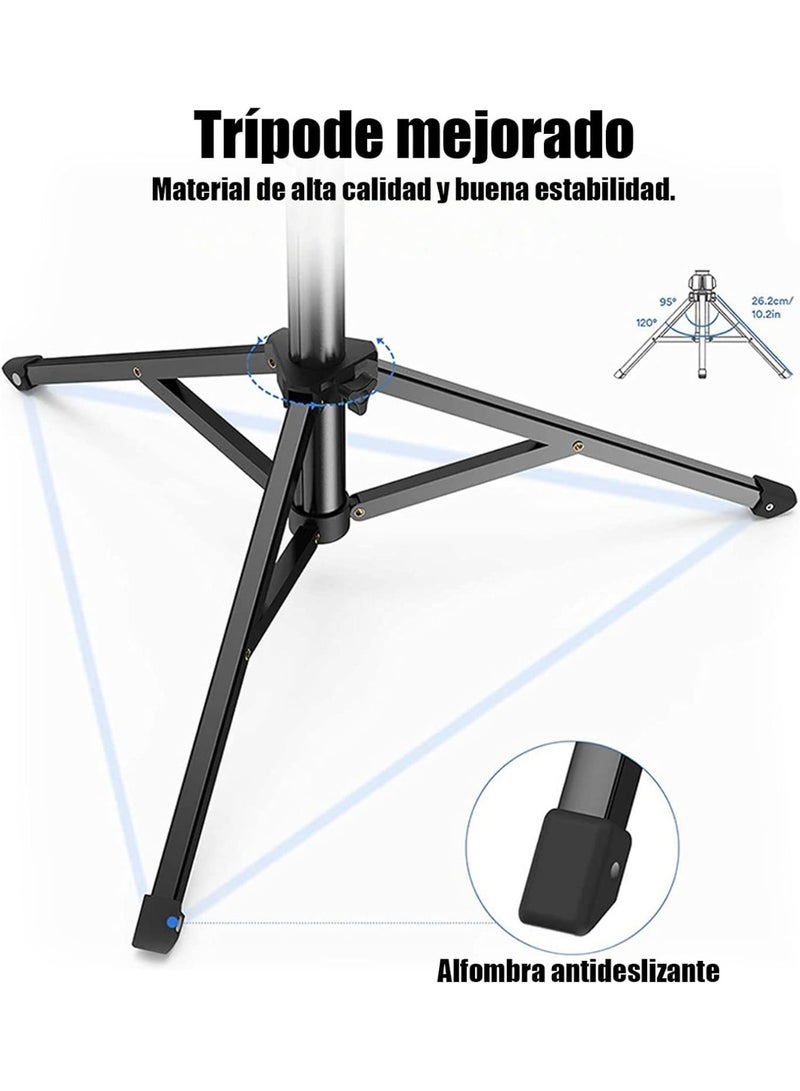 Cell Phone Tripod 160CM, Extendable Selfie Stick Tripod with Bluetooth Remote, Phone Holder with 360° Rotation, Compatible with Android, iOS and Smartphones - Image 2