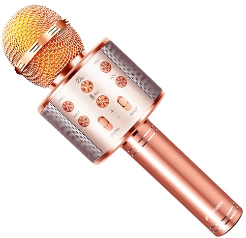 FINYIORE Microphone for Kids Voice Change Karaoke Microphone Kids Girl Gifts Handheld Wireless Bluetooth Microphone Home Party Favor Mic Microphones Kids Christmas Birthday Gifts - Image 1