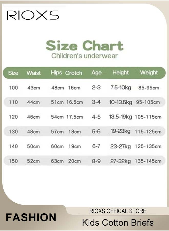 RIOXS - 4 Pack Cotton Briefs For Kids,Little Boy Shorts,Printed Cute Patter Briefs,Boxer Briefs For Boys With Comfort Soft Waistband,Breathable Shorts Briefs For Kids 3-8 Years - Image 1