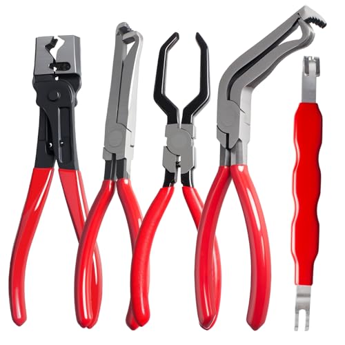 WAMEIJU 5 Pieces Electrical Disconnect Pliers for Cars, Automotive Electrical Plug Connector Disconnect Tool and Connector Separator and Hose Clamp Pliers - Image 1