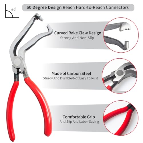 WAMEIJU 5 Pieces Electrical Disconnect Pliers for Cars, Automotive Electrical Plug Connector Disconnect Tool and Connector Separator and Hose Clamp Pliers - Image 5