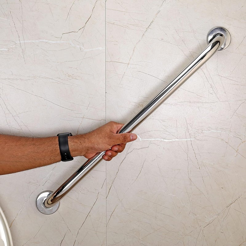Fortune 24 Inch Stainless Steel Wall Mounted Grab Bar, Towel Bar, Bathtub Rails, Safety Hand Support Balance Handle Bars, Bathroom Accessories for Home, Hotel- Chrome Finish (24 Inch, Pack of 1) - Image 1