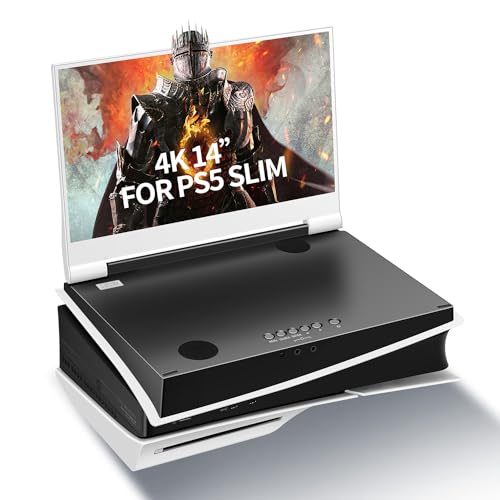 G-STORY 14" Inch IPS 4k 60Hz Portable Monitor Gaming Display Integrated with PS5 Slim(not Included) 3840×2160 with 2 HDMI Ports,FreeSync,Built-in 2 of Multimedia Stereo Speaker - Image 1