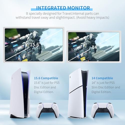 G-STORY 14" Inch IPS 4k 60Hz Portable Monitor Gaming Display Integrated with PS5 Slim(not Included) 3840×2160 with 2 HDMI Ports,FreeSync,Built-in 2 of Multimedia Stereo Speaker - Image 4