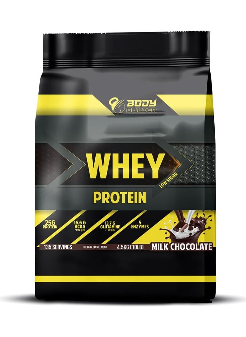 Body Builder 100% Whey Protein Milk Chocolate 10lb, Elite Whey Protein Blend for Optimal Muscle Growth And Recovery  - Image 1