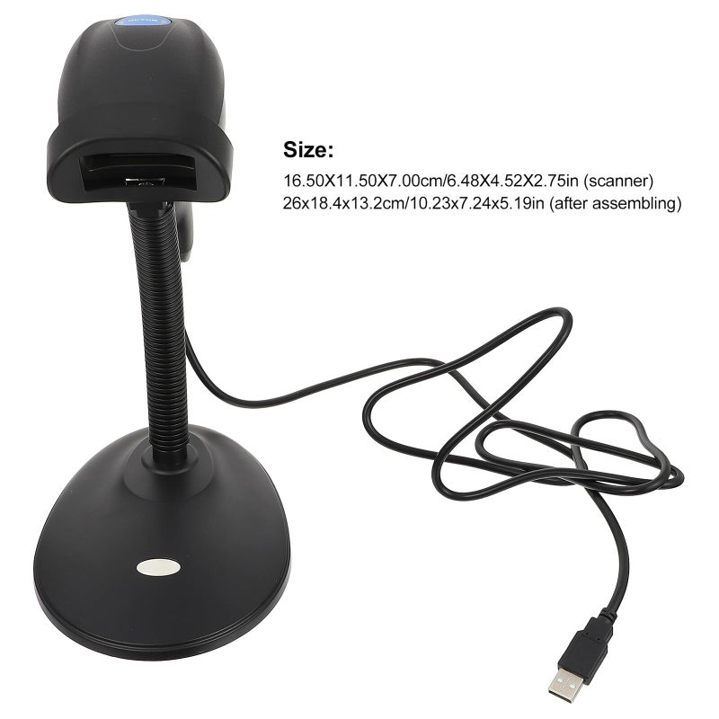 Wired USB Barcode Scanner with Stand Fast Accurate POS Retail Warehouse Computer Use - Image 3