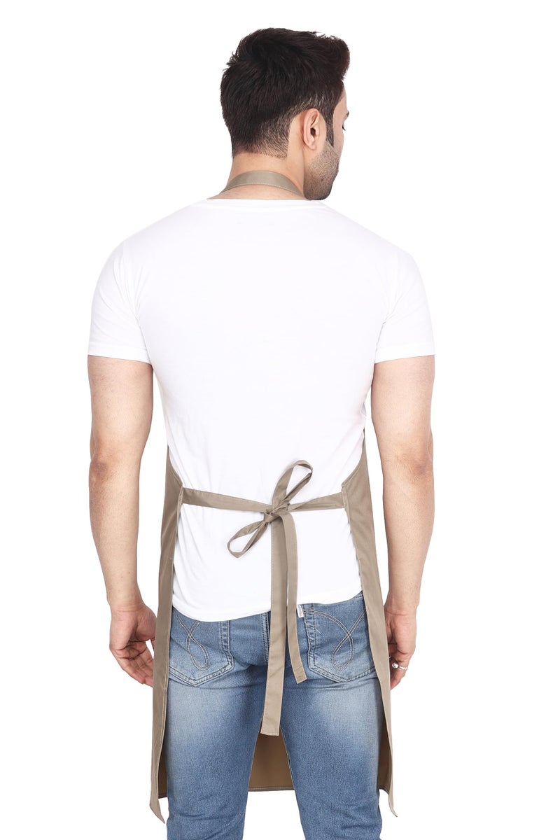 MAKSTILE Waterproof & Dustproof Apron For Dishwashing, Cooking, Dog Grooming, Gardening, Car Wash, Lab, Restaurant & Industrial Use | Unisex| Color-Beige | Pack Of 2 - Image 3