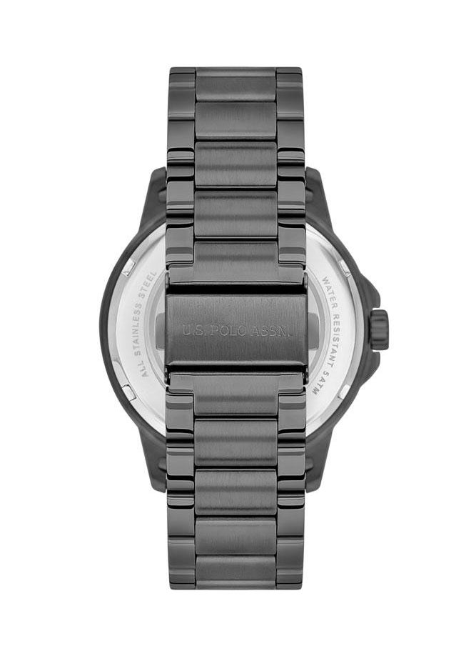 U.S. Polo Assn. Crossing Men's 44mm Watch with Black Dial, Rose Gold Accents & Brown Leather Strap - USPA1000B-04  - Image 3