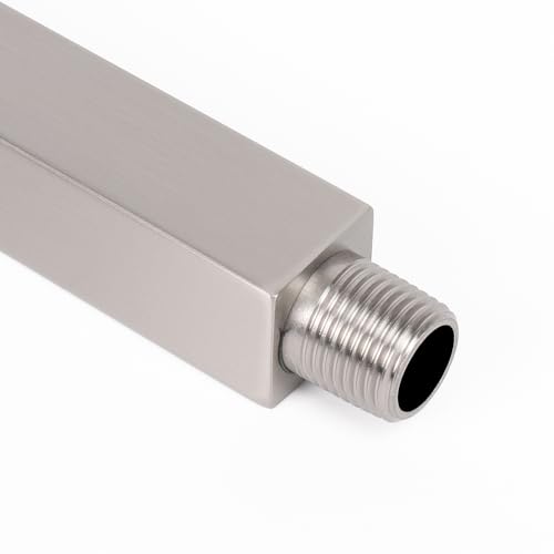 HarJue Ceiling Mounted Shower Arm, Rain Shower Square Extension Arm with Flange and Teflon Tape Stainless Steel Ceiling Mount Shower Extender (24 Inch, Brushed Nickel) - Image 4
