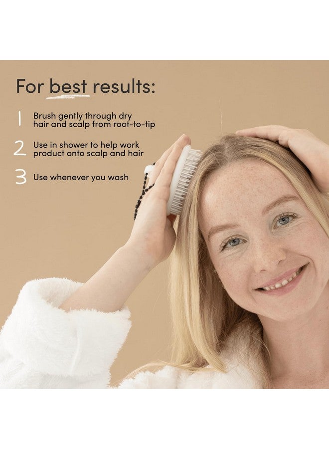 Jupiter Exfoliator Brush For Removing Dandruff & Build-Up - Detangling Scrubber For Wet or Dry Hair - Supports Circulation & Growth - For All Hair Types - Black - Image 5