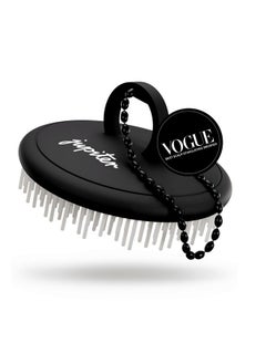 JUPITER Jupiter Exfoliator Brush For Removing Dandruff & Build-Up - Detangling Scrubber For Wet or Dry Hair - Supports Circulation & Growth - For All Hair Types - Black  - Image 1
