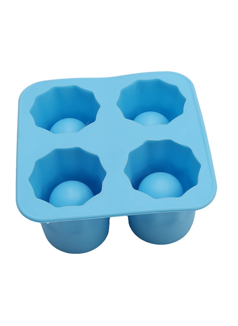 Generic Square Ice Cup Molds 4pcs Creative DIY Blue 4-hole ice cup mold 
