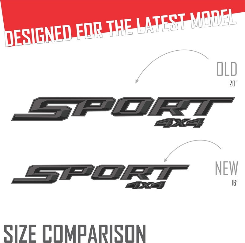 GOLD HOOK Sport 4x4 Decals for Ford F150 XLT 2015-2023 - Premium Charcoal Replacement Stickers - Image 3