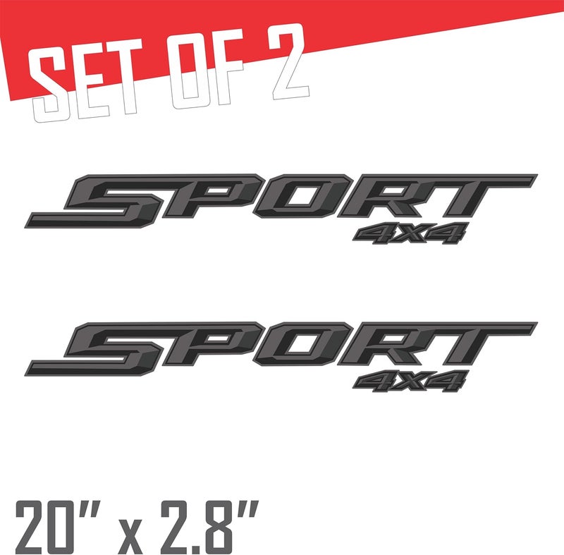 GOLD HOOK Sport 4x4 Decals for Ford F150 XLT 2015-2023 - Premium Charcoal Replacement Stickers - Image 2