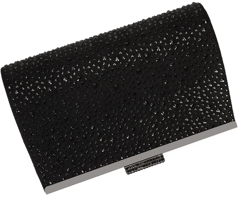 DEXMAY DM DEXMAY Crystal Clutch Purse for Women Rhinestone Frame Clutch Handbag for Party Black - Image 4