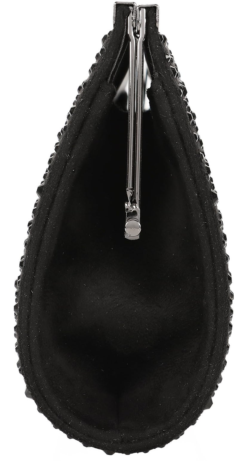 DEXMAY DM DEXMAY Crystal Clutch Purse for Women Rhinestone Frame Clutch Handbag for Party Black - Image 3