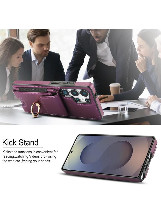 S-TOP Case For Samsung Galaxy S25 Ultra 5G Elastic Card Bag Ring Holder Phone Case - Image 4