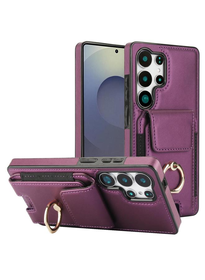 S-TOP Case For Samsung Galaxy S25 Ultra 5G Elastic Card Bag Ring Holder Phone Case - Image 1