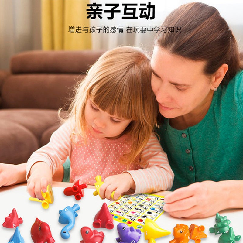 Children'S Early Education Dinosaur Alphabet Matching Toy Number Counting Pattern Cognitive Montessori Mathematics Enlightenment Teaching Aware - Image 3