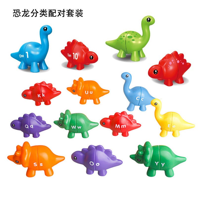 Children'S Early Education Dinosaur Alphabet Matching Toy Number Counting Pattern Cognitive Montessori Mathematics Enlightenment Teaching Aware - Image 5