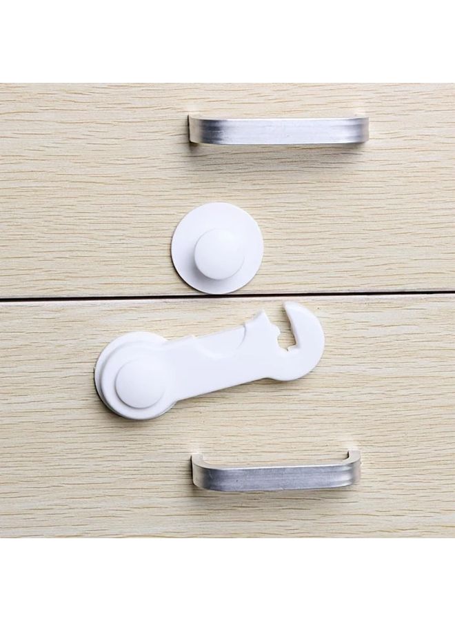10 Pcs White Child Safety Locks Durable ABS Plastic Cabinet Drawer Fridge Lock Hand Pinch Protection Easy Install Phthalate Free Kitchen Baby Proofing - Image 4