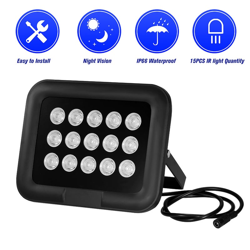 Infrared Illuminator 15pcs Array IR LEDS IR Illuminator Night Vision Wide Angle Long Range Outdoor Waterproof for CCTV Security Camera - Image 3