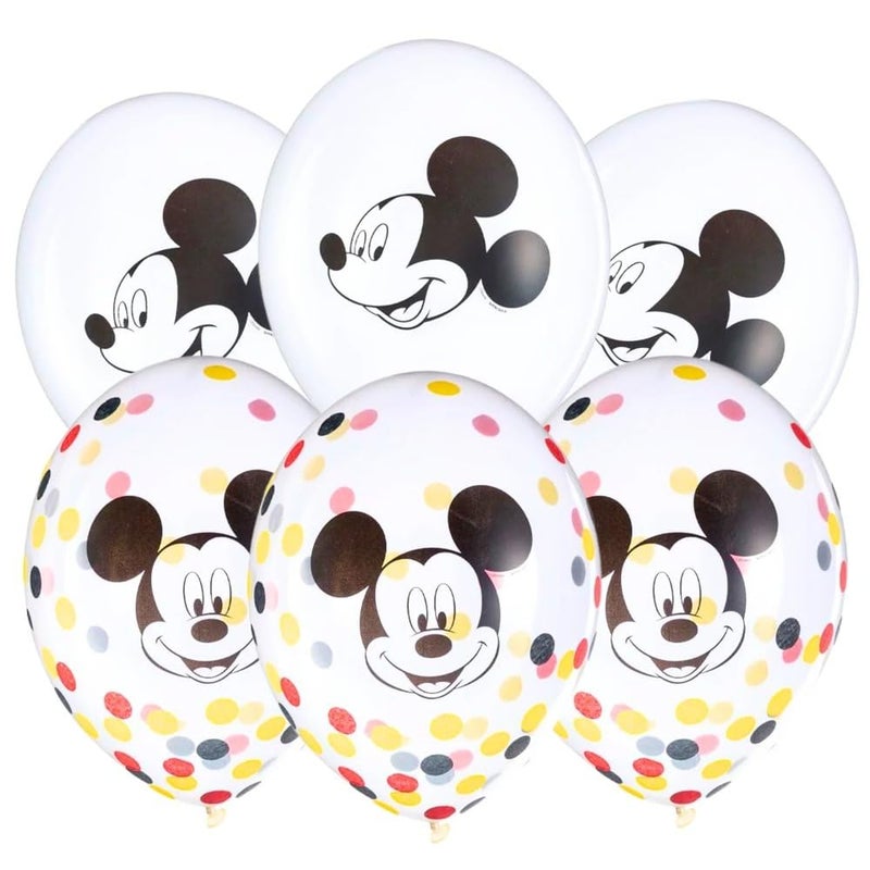 Amscan Mickey Mouse Confetti Latex Balloons 12 Pack of 6