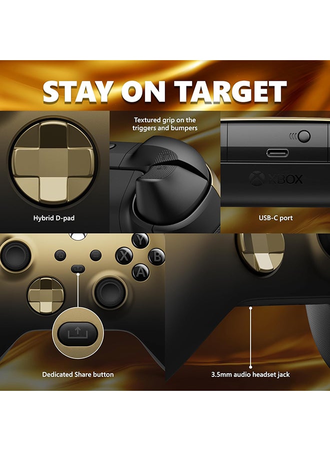 مايكروسوفت وحدة تحكم Xbox اللاسلكية إصدار Gold Shadow الخاص - Image 3