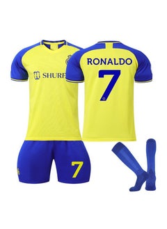 2023-2024 Season Soccer Jersey RONALDO #7 Soccer Jersey/Shorts Socks Gift Set Kids Size & Adult Size for Fan Friends