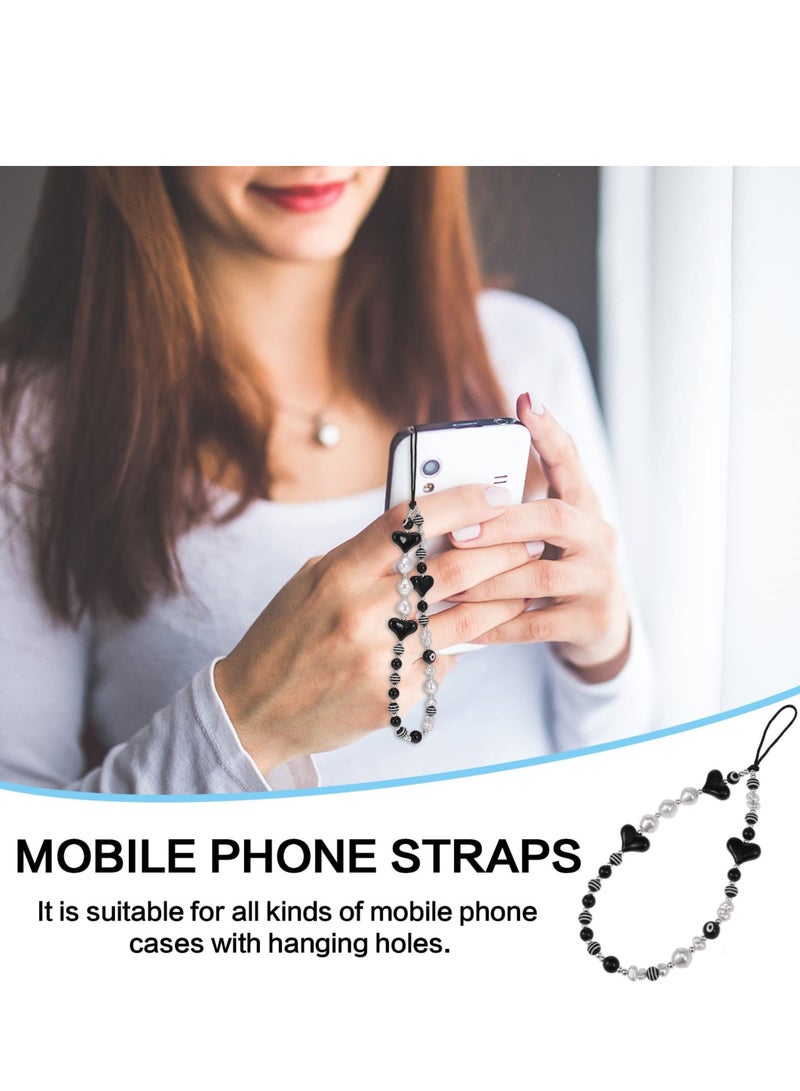SYOSI Phone Charm Phone Charm String Phone Chain Strap Cute Vintage Keychains Beaded Phone Strap Cell Phone Charms - Image 3