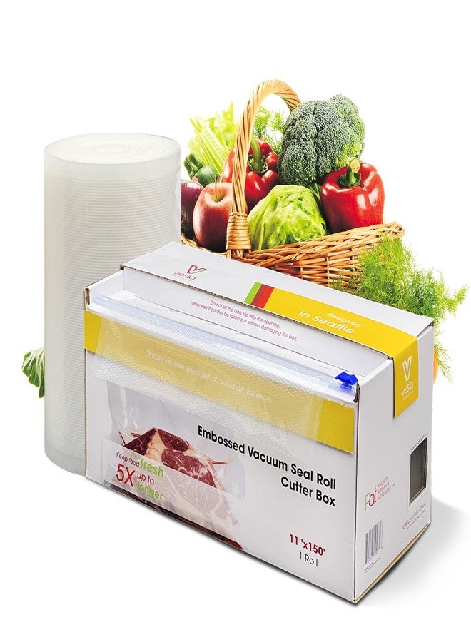 V Vesta Precision Vacuum Sealer Roll (11” x 150’) Keeper with Cutter - Premium Seal Bags for Food Saver, Ideal for Meal Prep, Sous Vide, and Storage, Vesta Precision - Image 1