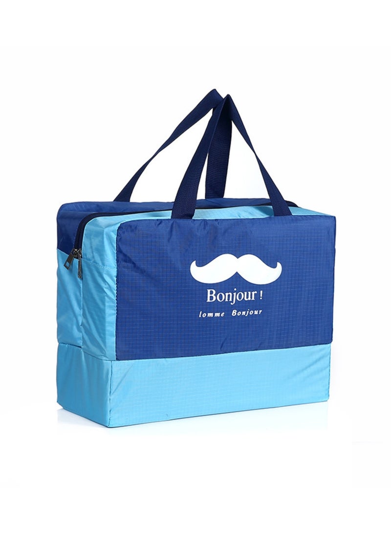 نوفولان حقيبة سباحة مع فصل جاف ورطب، وحجرة للأحذية، وسعة كبيرة للشاطئ واللياقة البدنية والسفر - سحاب سلس، وخفيفة الوزن (أزرق داكن) - Image 1