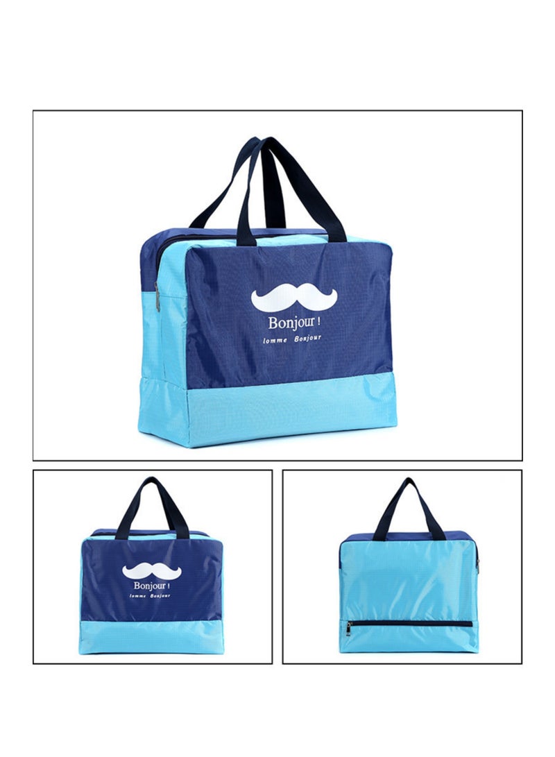 نوفولان حقيبة سباحة مع فصل جاف ورطب، وحجرة للأحذية، وسعة كبيرة للشاطئ واللياقة البدنية والسفر - سحاب سلس، وخفيفة الوزن (أزرق داكن) - Image 4