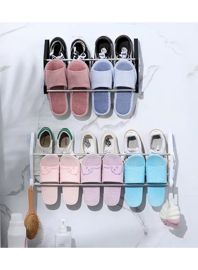 DUNISO Shoe Rack with hooks,No Drill Wall Mounted Shoe  Organizer,Shoe Storage Holder for Shoes, Towels & Accessories,Space Saving - Image 3