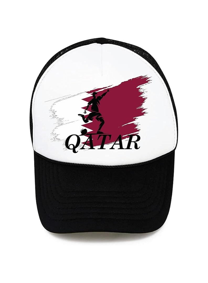 Qatar Sports Cap With Adjustment Plastic Snap Closure For Men And Women - Image 1