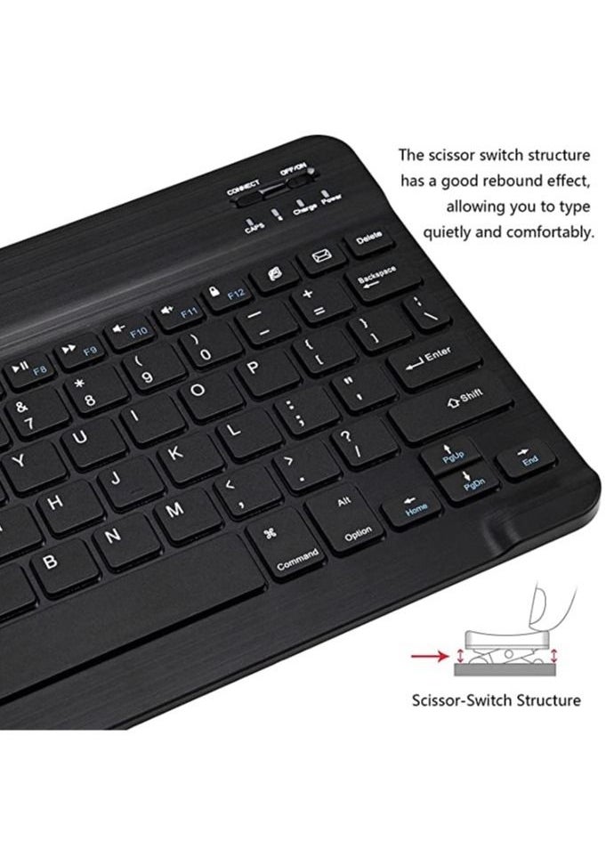 ELTRAZONE - Arabic and English Bluetooth Keyboard and Mouse Combo Ultra-Slim Portable Compact Wireless Mouse Keyboard Set for IOS Android Windows Tablet Phone iPhone iPad Pro Air Mini (Black) - Image 1