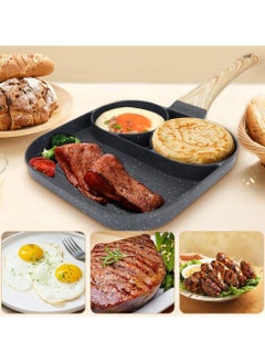 Generic 3-in-1 frying and grilling pan with 3 non-stick slots  - Image 1