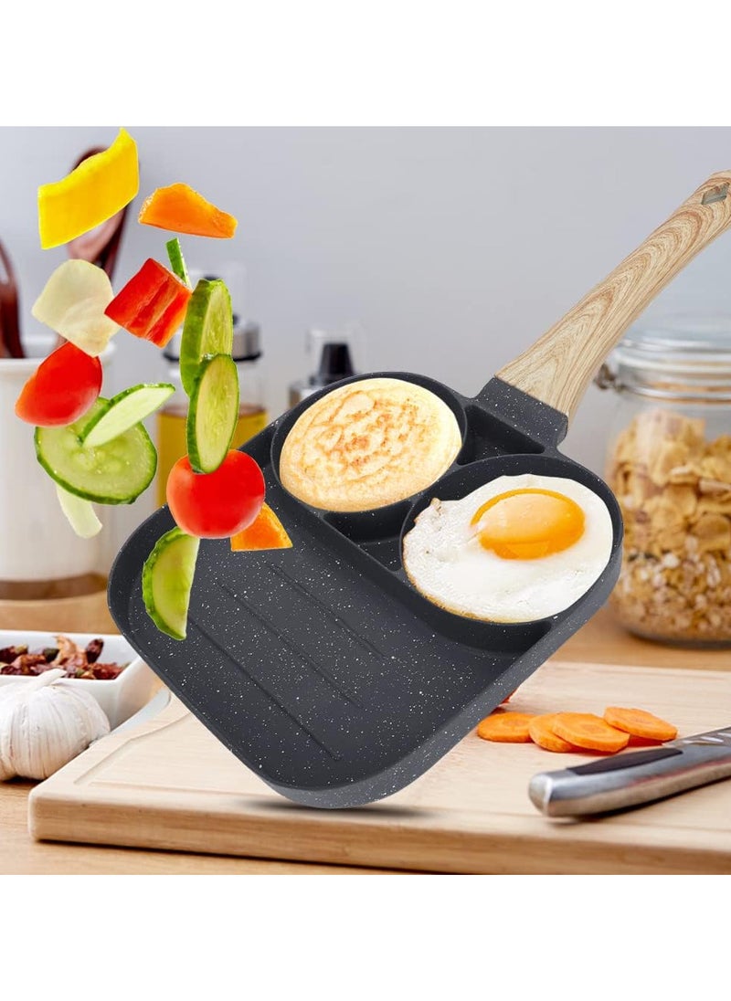 Generic 3-in-1 frying and grilling pan with 3 non-stick slots  - Image 3