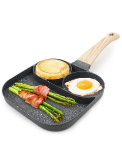 Generic 3-in-1 frying and grilling pan with 3 non-stick slots  - Image 4