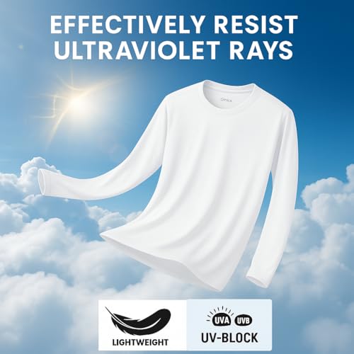 Opna Men's Long Sleeve Moisture Wicking Athletic Shirts White-XL - Image 3