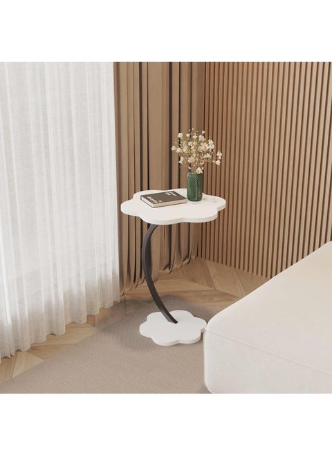 End Table Side Table With Cloud Shape C-Shaped Coffee Table With Metal Frame For Couch,Beside Small Table For Living Room Bedroom Indoor & Outdoor Nightstand