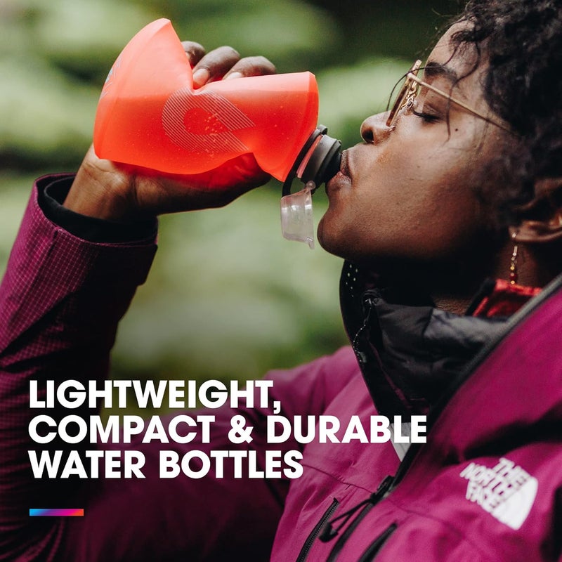Hydrapak Stow - Collapsible Backpacking Water Bottle (350ml) - BPA Free, Ultra Light, Spill-Proof Twist Cap - MTN Mammoth Grey - Image 2