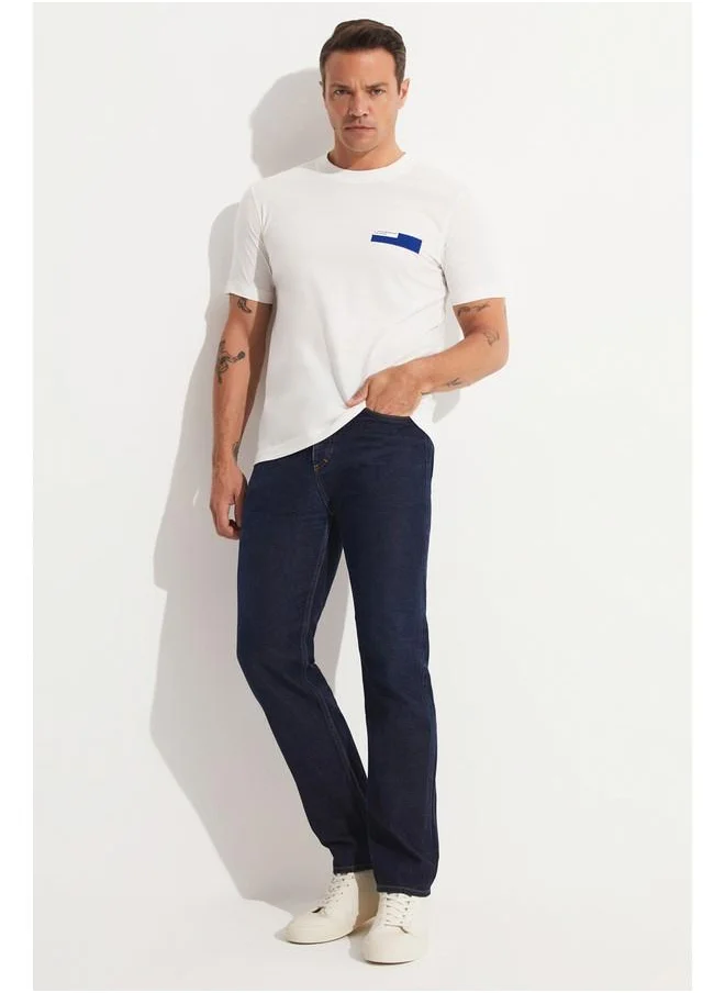 JUNE June Men Regular Fit Printed Crew Neck Tshirt White