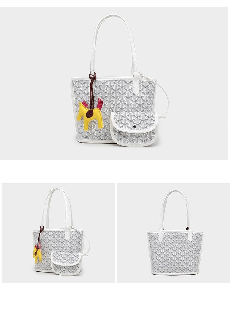 Printed Shopper Small Tote White Pendants Random - Image 2