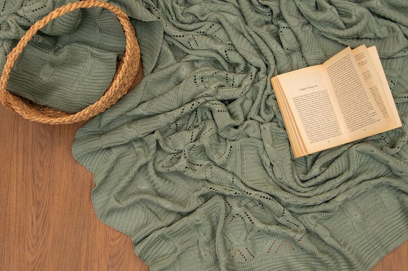 Dahab Knitted Coverlet – Aran Stitch – 1 Piece