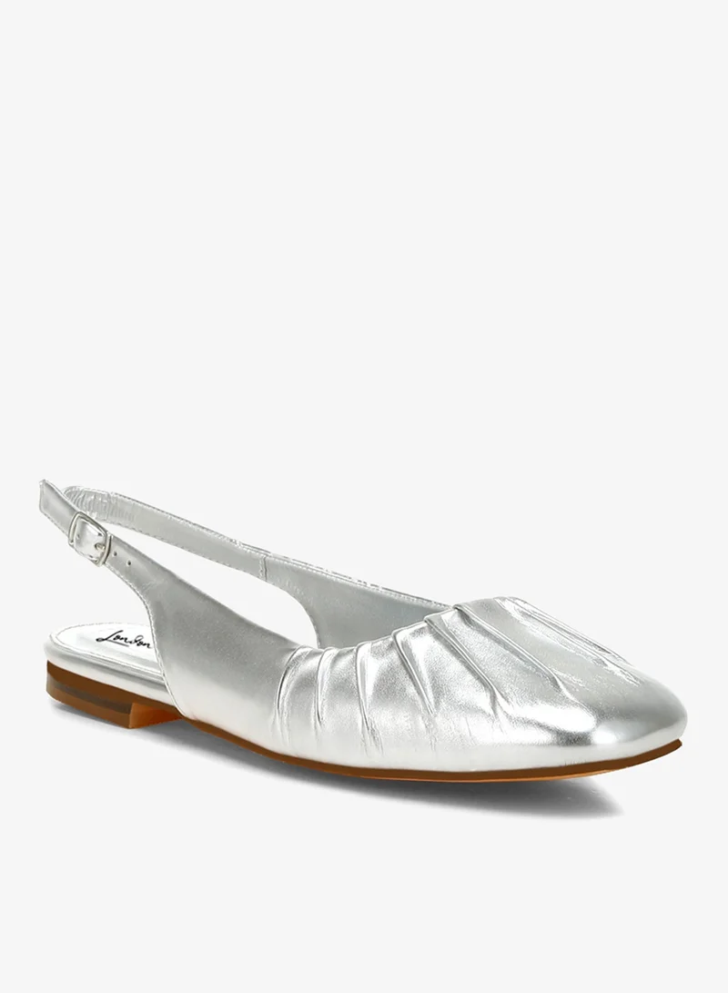 London Rag Silver Metallic Square Toe Flat Slingbacks in Silver for Women | Best Price UAE