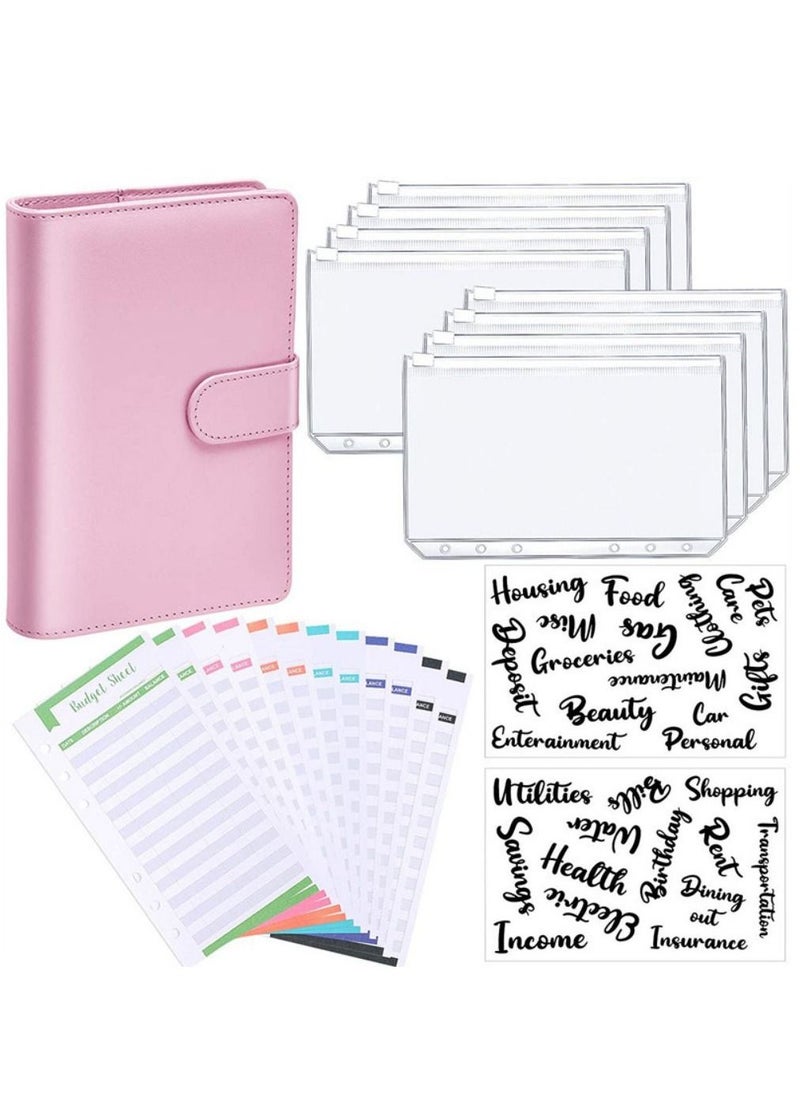 Generic A6 Loose-Leaf Folder Hand Account Book Macaron Notebook Leather PU6 Hole Loose-Leaf Book Cash Budget Book  - Image 1