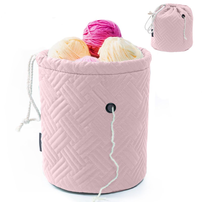 MYBAGZING Yarn Bag Small Crochet Bag Organizer Drawstring Yarn Storage Bags Yarn for Crocheting Knitting Bag for Crochet BeginnerYarn Holder Yarn Bowl with Pocket for Crochet Accessories
